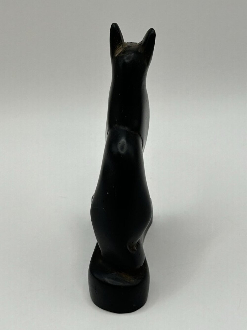 Vintage Egyptian Bastet Cat Figurine Black Carved Resin Statue 4” Retro Witchy - Picture 10 of 16